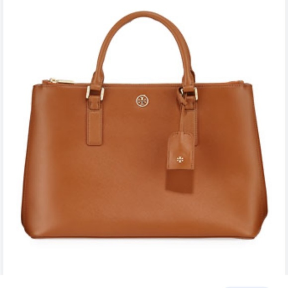 Tory Burch Brown Leather Tote Bag